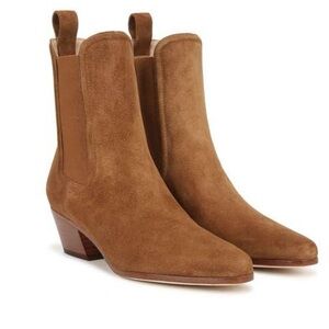 Veronica Beard Lada Chelsea Chic Tan Suede Heeled Boots Size 9